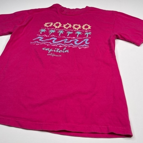 Vintage Tee Shirt Tourist Capitola California Beach Summer Vacation Pink Surf - Picture 3 of 14